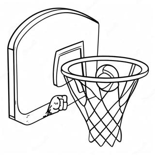 Basketballkorb mit buntem Ball Ausmalbild | Basketballkorb Ausmalbild