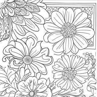 Chinoiserie Blumenmuster Ausmalbild | Chinoiserie Ausmalbild