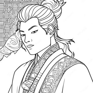 Tengen Uzui mit seiner stylischen Haarfarbe Ausmalbild | Tengen Uzui Ausmalbild