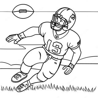 AJ Brown fängt einen Football Ausmalbild | AJ Brown Ausmalbild