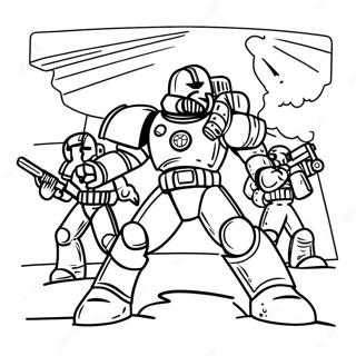 Space Marine kampfbereit Ausmalbild | Warhammer 40K Ausmalbild