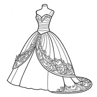 Barbie Kleid Ausmalbild | Barbie Kleid Ausmalbild