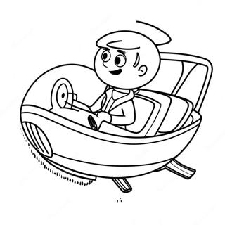 George Jetson in seinem Hovercar Ausmalbild | Die Jetsons Ausmalbild