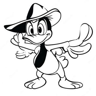 Daffy Duck in lustiger Pose Ausmalbild | Daffy Duck Ausmalbild