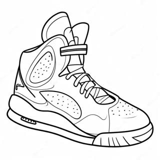Cooles Basketballschuh Design Ausmalbild | Basketballschuh Ausmalbild
