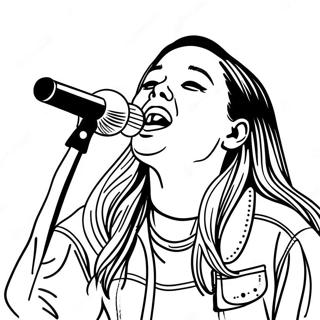 Olivia Rodrigo singt auf der Bühne Ausmalbild | Olivia Rodrigo Ausmalbild