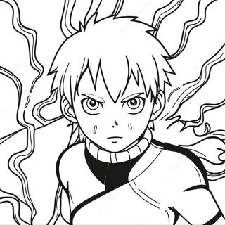Todoroki mit Feuer und Eis Ausmalbild | Todoroki Ausmalbild