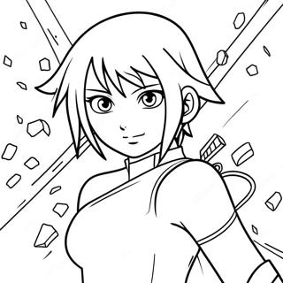 Sakura Haruno im Kampf Ausmalbild | Naruto Shippuden Ausmalbild