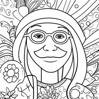 Ausmalbild von Hippie Stoner | Hippie Stoner Ausmalbild
