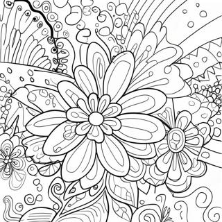 Ausmalbild von grooviger Flower Power | Hippie Stoner Ausmalbild