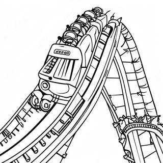 Achterbahn Nervenkitzel Ausmalbild | Achterbahn Ausmalbild