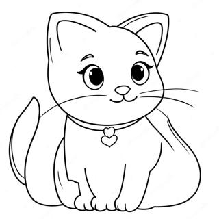 Katze Valentinstag Ausmalbild | Katze Valentinstag Ausmalbild
