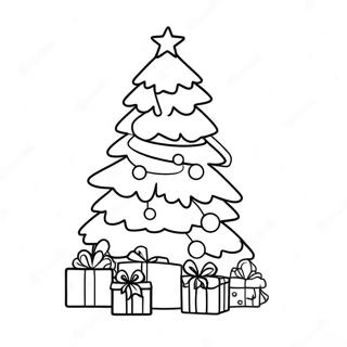 Festlicher Weihnachtsbaum Ausmalbild | Weihnachtsferien Ausmalbild