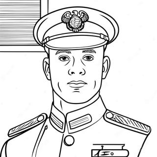 Marine Corps Soldat in Uniform Ausmalbild | Marine Corps Ausmalbild