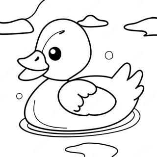 Glückliche Papierente Schwimmend Ausmalbild | Papierente Ausmalbild