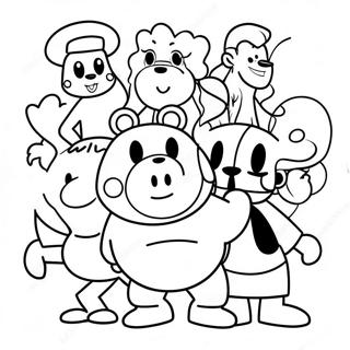 90er Cartoon Charaktere Ausmalbild | 90er Cartoon Ausmalbild