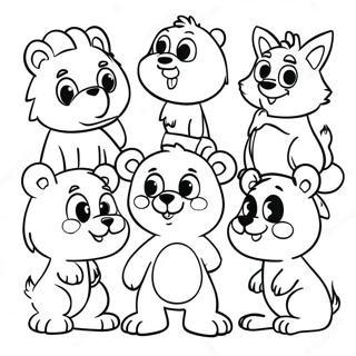 Bunte 90er Cartoon Tiere Ausmalbild | 90er Cartoon Ausmalbild