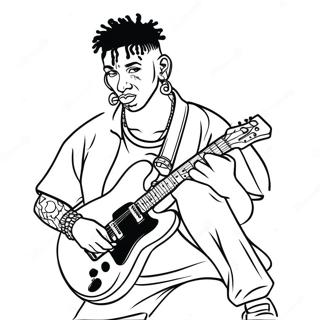 NLE Choppa Live Auftritt Ausmalbild | NLE Choppa Ausmalbild