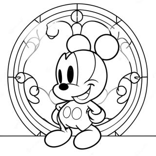 Disney Buntglas Mickey Mouse Ausmalbild | Disney Buntglas Ausmalbild