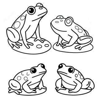 Bunter Lebenszyklus eines Frosches Ausmalbild | Lebenszyklus Ausmalbild