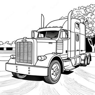 Klassischer Peterbilt Lkw Ausmalbild | Peterbilt Ausmalbild
