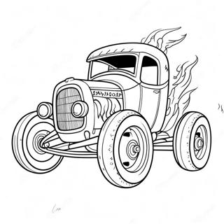 Bone Shaker, der durch Flammen rast Ausmalbild | Knochenzitterer Hot Wheels Ausmalbild