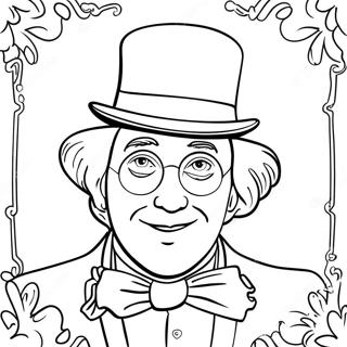Goldenes Ticket Willy Wonka Ausmalbild | Willy Wonka Ausmalbild
