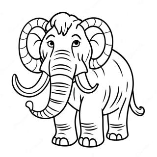 Abenteuerliches Wollhaarmammut Ausmalbild | Wollhaarmammut Ausmalbild