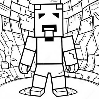Minecraft Steve mit Diamant-Rüstung Ausmalbild | Minecraft Steve Ausmalbild