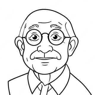 Lustiger Opa mit Brille Ausmalbild | Opa Ausmalbild