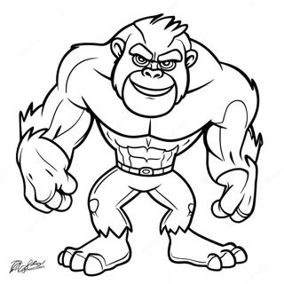 Beast Boy, der sich in einen Gorilla verwandelt Ausmalbild | Bestien Junge Ausmalbild