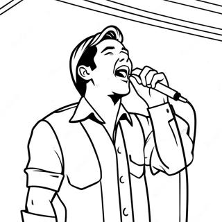 Ivan Cornejo singt auf der Bühne Ausmalbild | Ivan Cornejo Ausmalbild
