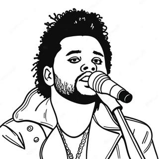 The Weeknd auf der Bühne Ausmalbild | Der Weeknd Ausmalbild