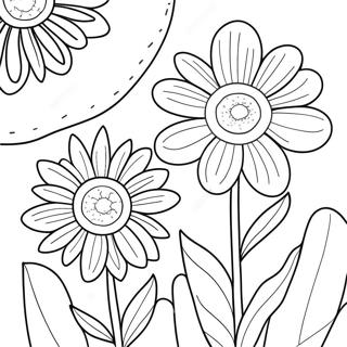 Sommerblumen Ausmalbild | Sommerblumen Ausmalbild