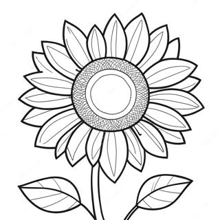 Lebendige Sonnenblume Ausmalbild | Sommerblumen Ausmalbild