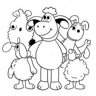 Shaun das Schaf mit Freunden Ausmalbild | Shaun das Schaf Ausmalbild