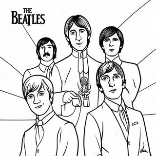 Bunte Beatles Albumcover Ausmalbild | Beatles Ausmalbild