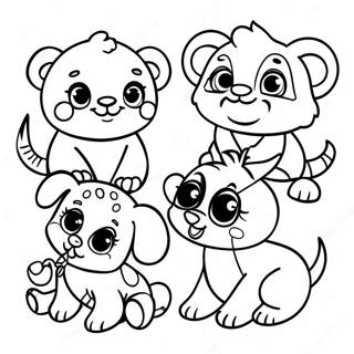 Niedliche Babytiere ABC Ausmalbild | Baby Shower ABC Ausmalbild