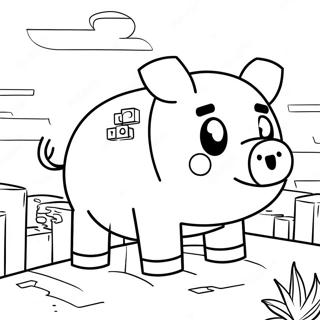 Minecraft Schwein Ausmalbild | Minecraft Schwein Ausmalbild