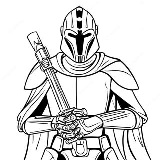 General Grievous mit Lichtschwertern Ausmalbild | General Grievous Ausmalbild
