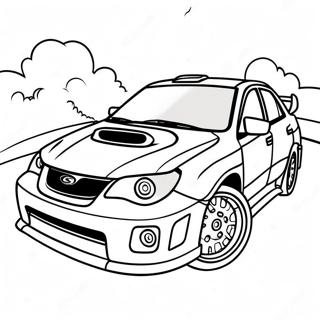 Subaru WRX Rallye Auto Ausmalbild | Subaru Ausmalbild