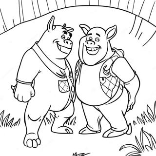 Shrek und Esel Abenteuer Ausmalbild | DreamWorks Ausmalbild