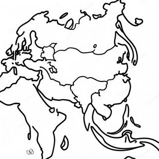 Asienkarte Ausmalbild | Asien Ausmalbild