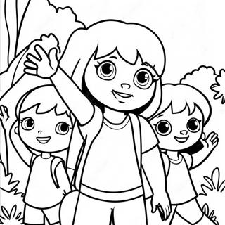Abenteuerliche Dora und Freunde Ausmalbild | Dora und Freunde Ausmalbild