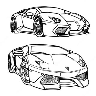 Schnelles Lamborghini Renn-Ausmalbild | Lamborghini Hot Wheels Ausmalbild