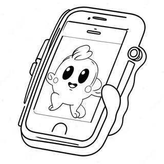 Niedliches Cartoon iPhone Ausmalbild | iPhone Ausmalbild