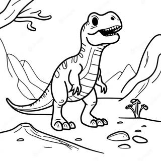 T-Rex-Fossil-Ausgrabung Ausmalbild | Dinosaurierfossil Ausmalbild