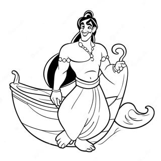 A steht für Aladdin Ausmalbild | Disney Alphabet Ausmalbild