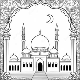 Islamische Moschee Ausmalbild | Islamisch Ausmalbild