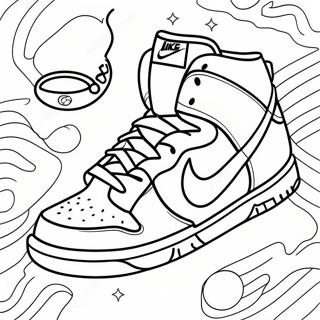 Bunte Nike Dunks Sneakers Ausmalbild | Nike Dunks Ausmalbild